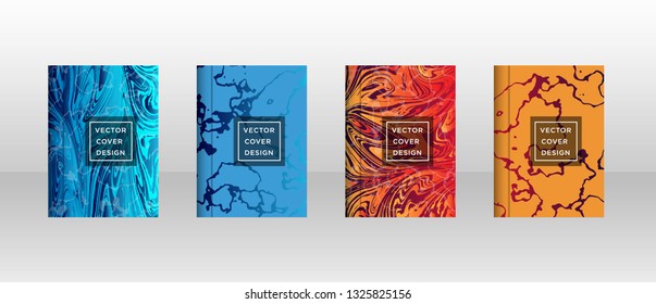 Mixture of acrylic paints. Liquid marble texture. Fluid art. Applicable for design cover, presentation, invitation, flyer, annual report, poster and business card, desing packaging - Vector