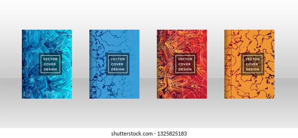 Mixture of acrylic paints. Liquid marble texture. Fluid art. Applicable for design cover, presentation, invitation, flyer, annual report, poster and business card, desing packaging - Vector