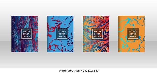 Mixture of acrylic paints. Liquid marble texture. Fluid art. Applicable for design cover, presentation, invitation, flyer, annual report, poster and business card, desing packaging - Vector