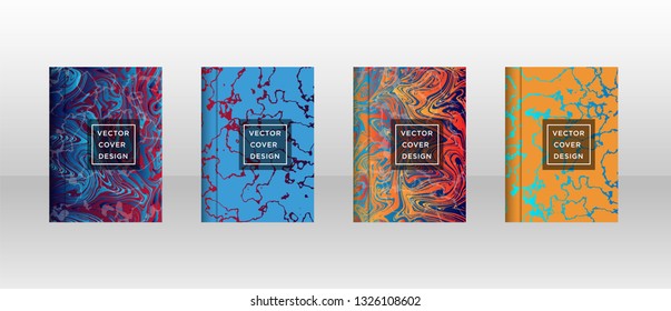 Mixture of acrylic paints. Liquid marble texture. Fluid art. Applicable for design cover, presentation, invitation, flyer, annual report, poster and business card, desing packaging - Vector
