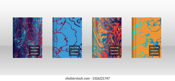 Mixture of acrylic paints. Liquid marble texture. Fluid art. Applicable for design cover, presentation, invitation, flyer, annual report, poster and business card, desing packaging - Vector