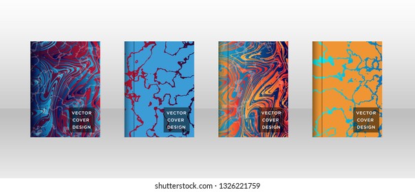 Mixture of acrylic paints. Liquid marble texture. Fluid art. Applicable for design cover, presentation, invitation, flyer, annual report, poster and business card, desing packaging - Vector
