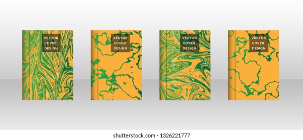Mixture of acrylic paints. Liquid marble texture. Fluid art. Applicable for design cover, presentation, invitation, flyer, annual report, poster and business card, desing packaging - Vector