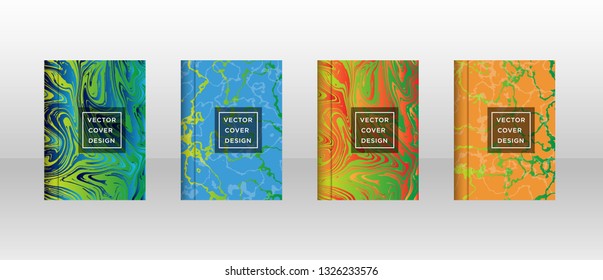 Mixture of acrylic paints. Liquid marble texture. Fluid art. Applicable for design cover, presentation, invitation, flyer, annual report, poster and business card, desing packaging - Vector