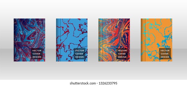 Mixture of acrylic paints. Liquid marble texture. Fluid art. Applicable for design cover, presentation, invitation, flyer, annual report, poster and business card, desing packaging - Vector