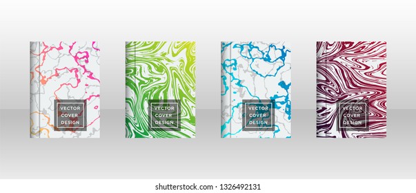 Mixture of acrylic paints. Liquid marble texture. Fluid art. Applicable for design cover, presentation, invitation, flyer, annual report, poster and business card, desing packaging - Vector