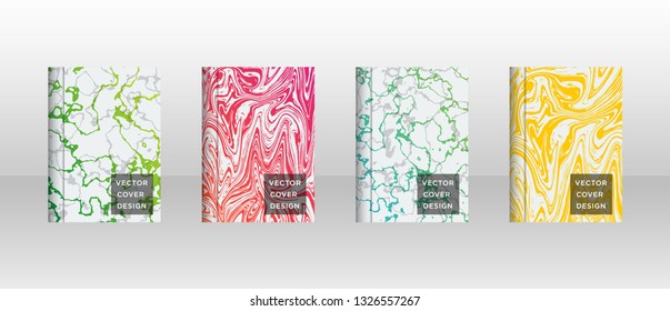 Mixture of acrylic paints. Liquid marble texture. Fluid art. Applicable for design cover, presentation, invitation, flyer, annual report, poster and business card, desing packaging - Vector