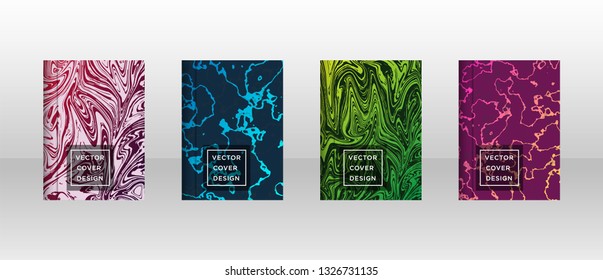 Mixture of acrylic paints. Liquid marble texture. Fluid art. Applicable for design cover, presentation, invitation, flyer, annual report, poster and business card, desing packaging - Vector