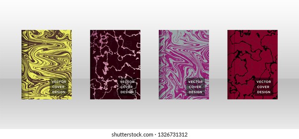 Mixture of acrylic paints. Liquid marble texture. Fluid art. Applicable for design cover, presentation, invitation, flyer, annual report, poster and business card, desing packaging - Vector