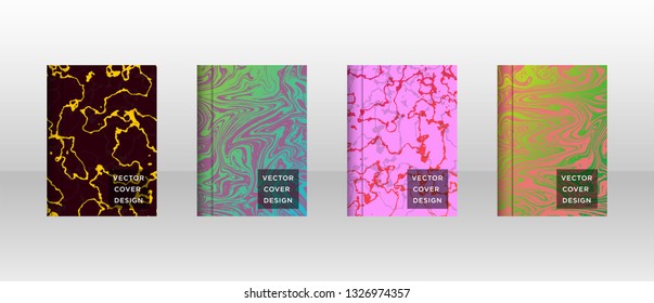 Mixture of acrylic paints. Liquid marble texture. Fluid art. Applicable for design cover, presentation, invitation, flyer, annual report, poster and business card, desing packaging - Vector