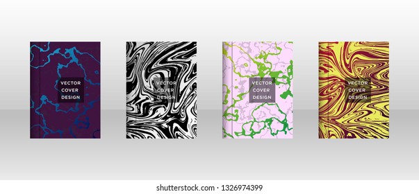 Mixture of acrylic paints. Liquid marble texture. Fluid art. Applicable for design cover, presentation, invitation, flyer, annual report, poster and business card, desing packaging - Vector