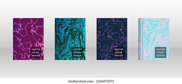 Mixture of acrylic paints. Liquid marble texture. Fluid art. Applicable for design cover, presentation, invitation, flyer, annual report, poster and business card, desing packaging - Vector