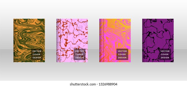 Mixture of acrylic paints. Liquid marble texture. Fluid art. Applicable for design cover, presentation, invitation, flyer, annual report, poster and business card, desing packaging - Vector