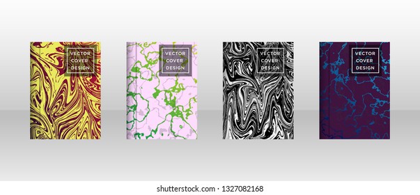 Mixture of acrylic paints. Liquid marble texture. Fluid art. Applicable for design cover, presentation, invitation, flyer, annual report, poster and business card, desing packaging - Vector
