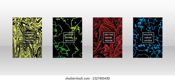 Mixture of acrylic paints. Liquid marble texture. Fluid art. Applicable for design cover, presentation, invitation, flyer, annual report, poster and business card, desing packaging - Vector