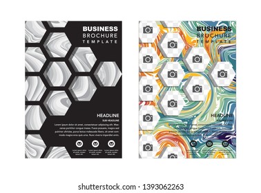Mixture of acrylic paints. Liquid marble texture. Fluid art. Applicable for design cover, presentation, invitation, flyer, annual report, poster and business card. Modern artwork. dark and bright