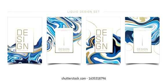 Mixture of acrylic paints. Liquid marble texture. Fluid art. Applicable for design cover, presentation, invitation, flyer, annual report, poster and business card, desing packaging. Modern artwork