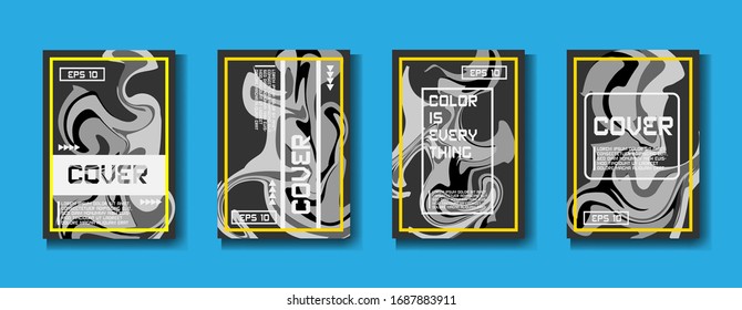 Modernes abstraktes Cover Set. Cool Farbverlauf-Formen Zusammensetzung, Formen, geometrische Elemente. Gilt für Plakate, Broschüren, Plakate, Umschläge und Banner. EPS10-Vektorillustration