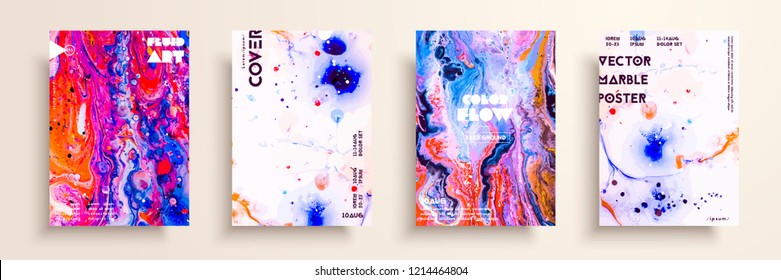 Mixture of acrylic paints. Modern artwork. Trendy design. Marble effect painting. Graphic hand drawn design for cover, poster, card, invitation, placard, brochure flyer etc