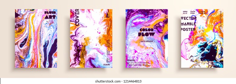 Mixture of acrylic paints. Modern artwork. Trendy design. Marble effect painting. Graphic hand drawn design for cover, poster, card, invitation, placard, brochure flyer etc