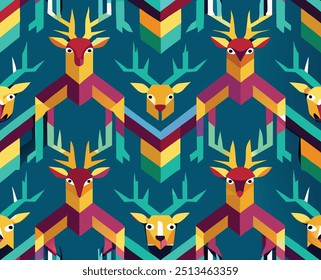 mixture of colors with dear on it seamless pattern