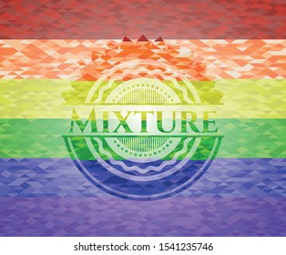 Mixture lgbt colors emblem. Vector Illustration. Mosaic.
