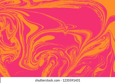 Mixture of liquid marble acrylic makeup paints. Applicable for design cover, presentation, invitation, flyer, and  business card. Fluid art puzzle texture. Vector.