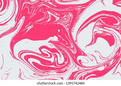 Mixture of liquid marble acrylic makeup paints. Applicable for design cover, presentation, invitation, flyer, and  business card. Fluid art puzzle texture. Vector.