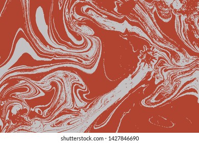 Mixture of liquid marble acrylic makeup paints. Applicable for design cover, presentation, invitation, flyer, and  business card. Fluid art puzzle texture. Vector.
