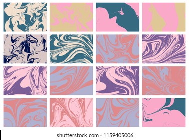 Mixture of liquid marble acrylic paints. Applicable for design cover, presentation, invitation, flyer, and  business card. Fluid art texture. Vector.