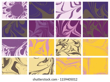 Mixture of liquid marble acrylic paints. Applicable for design cover, presentation, invitation, flyer, and  business card. Fluid art texture. Vector.