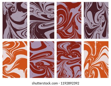 Mixture of liquid marble acrylic paints. Applicable for design cover, presentation, invitation, flyer, and  business card. Fluid art texture. Vector.