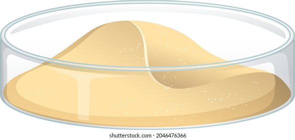 Mixture matter in the sand in transparent container illustration