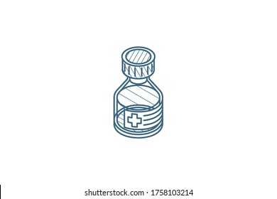 Mixture. Medical Isometric Icon. 3d Vector Illustration. Isolated Line Art Technical Drawing. Editable Stroke