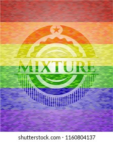 Mixture on mosaic background with the colors of the LGBT flag