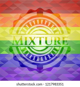 Mixture on mosaic background with the colors of the LGBT flag