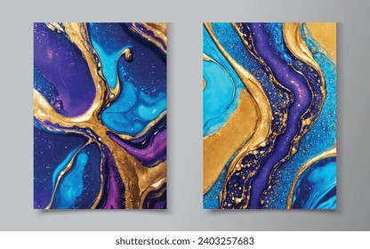 Mixture of paints, Liquid marble texture, Fluid art. Modern watercolor background, Great for design cover, background, packaging, or any desired idea.