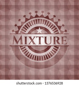 Mixture red seamless emblem with geometric background.