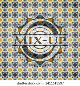 Mix-up arabesque badge. arabic decoration.