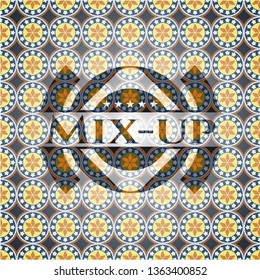 Mix-up arabesque emblem background. arabic decoration.