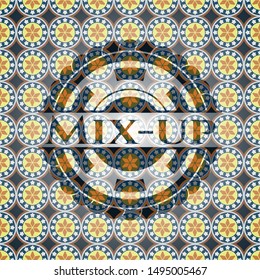 Mix-up arabic badge background. Arabesque decoration.