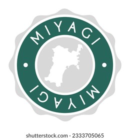 Miyagi, Japan Badge Map Vector Seal Vector Sign. National Symbol Country Stamp Design Icon Label. 