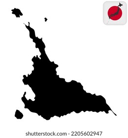 Miyako island map. Vector illustration