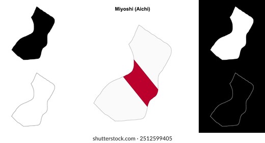 Miyoshi (Aichi) conjunto de mapas de contorno