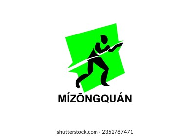 Mizongquan (Lost Track Fist) sport vector line icon. sportsman, fighting stance. sport pictogram illustration.