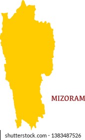 Mizoram, India, vector map. High detailed  illustration. - Vector 