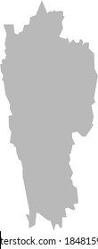 Mizoram indian state map. Light gray background. Business concepts graphics design.