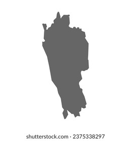 Mizoram mapa en forma vectorial geométrica. Mizoram es un estado indio. 