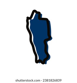 Mizoram state map vector art.