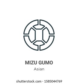 Mizu gumo outline vector icon. Thin line black mizu gumo icon, flat vector simple element illustration from editable asian concept isolated on white background